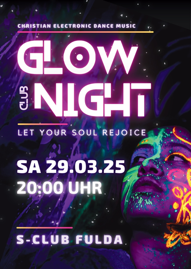 GLOW Clubnight Flyer Vorderseite